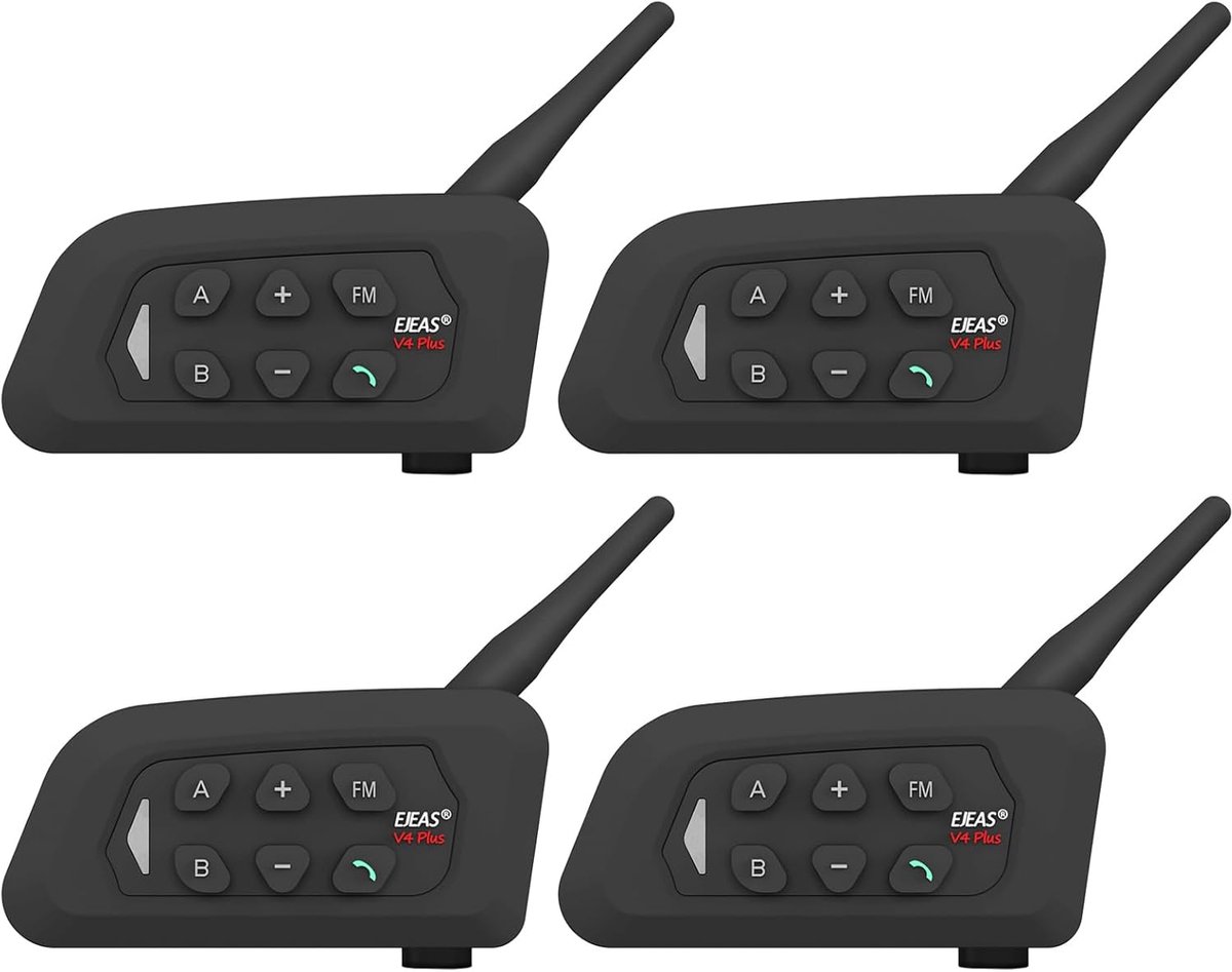 Motorcycle Headset - Helm Intercom - Groepscommunicatie - Actieve Ruisonderdrukking - 1500 m Bereik - Zwart