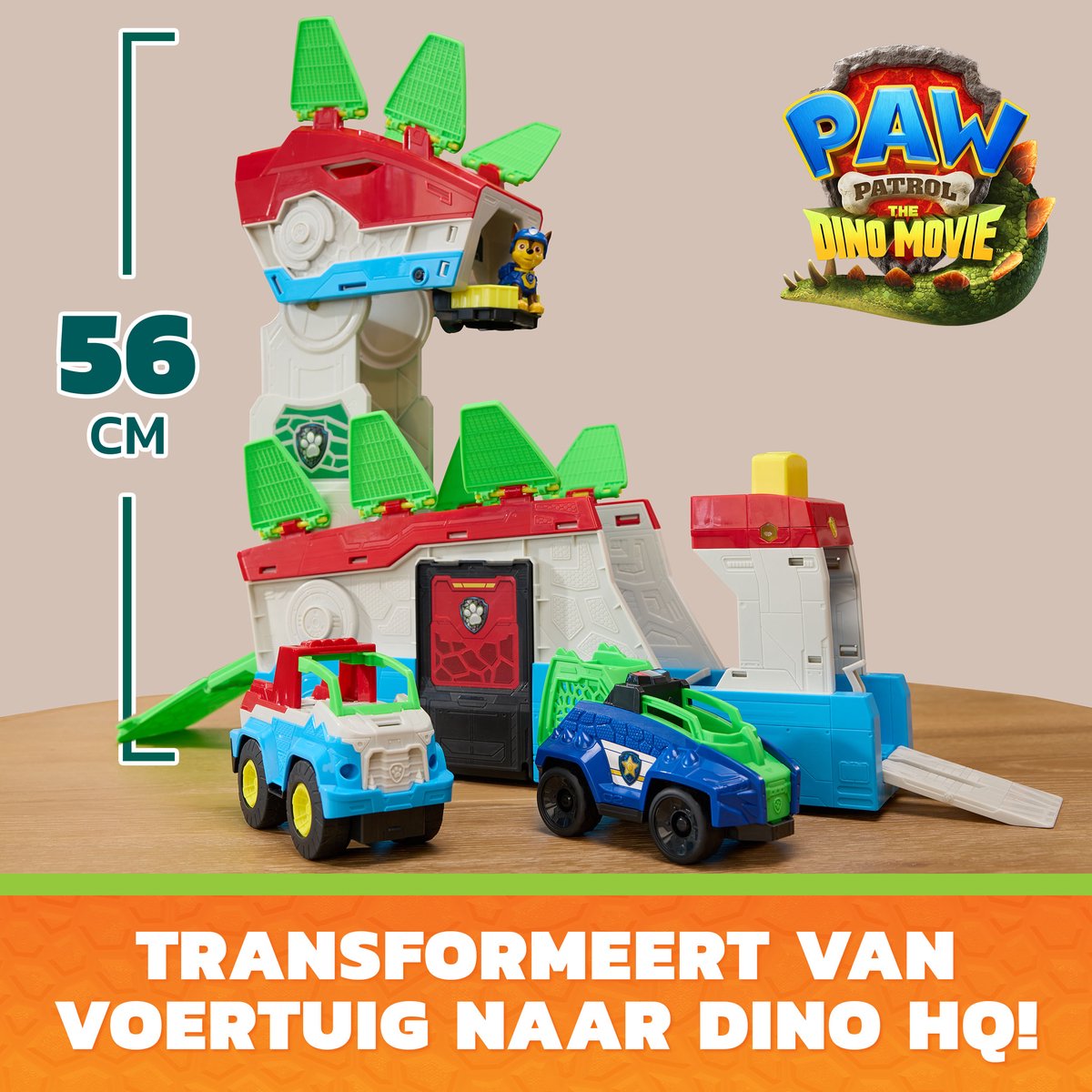 PAW Patrol - De Dino Film - Dino 2-in-1 Hoofdkwartier - Speelset van 55,8 cm met Licht en Geluid — cadeau in Spellen & Speelgoed - foto 4