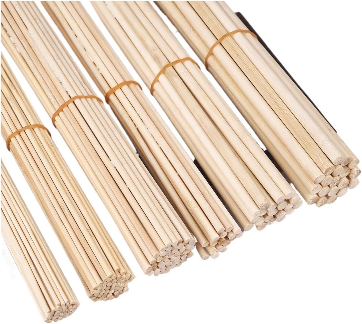 Houten Stokken - Bamboe Stokken - Houtbewerking Projecten - Natuurlijke Houtkleur - 6 x 300 mm - Natuurlijk