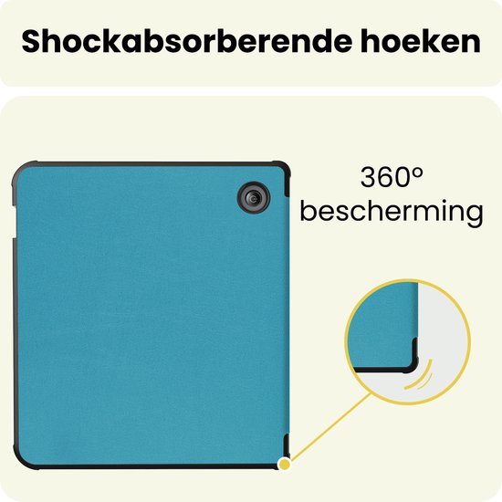 Hoes Geschikt voor Kobo Libra Colour - E-reader Hoesje Bescherm Hoesje Case Sleep Cover - Hoes Geschikt voor Kobo Libra Colour Hoesje - Turquoise — afbeelding 5