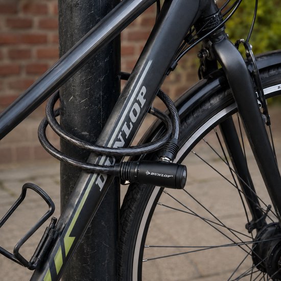 Dunlop Spiraalslot - Fietsslot - 8 x 1500 MM - Incl. 2 Sleutels - Slot - Kabelslot - Slot voor de Fiets - Zwart van Dunlop — afbeelding 2