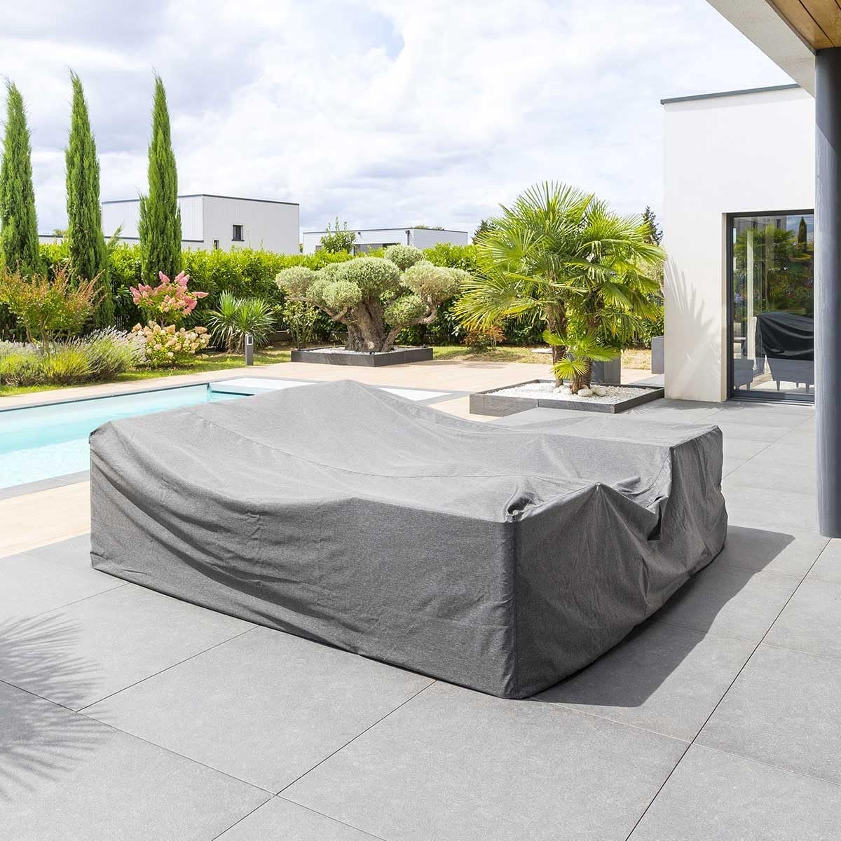Hespéride - Hespéride Beschermhoes voor Loungeset Hambo L 400 x 300 x 90 cm – Waterafstotende Tuinmeubelhoes Antraciet