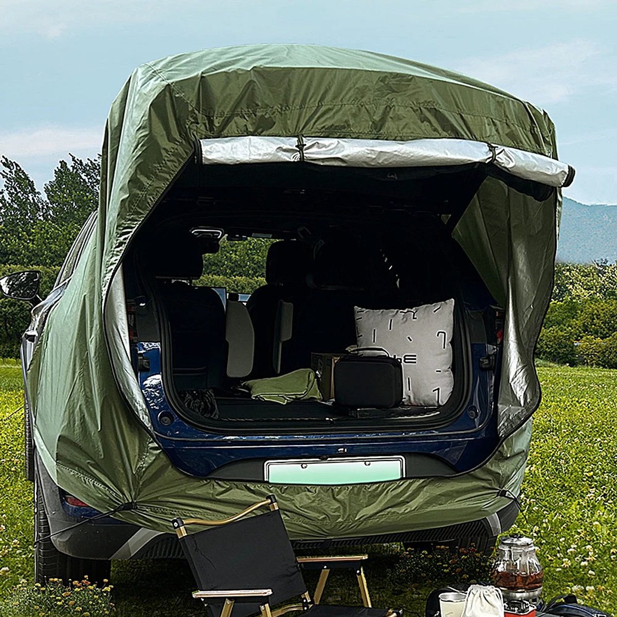 CINK Camp® SUV Achterklep Tent Met Luifel - 5-6 personen - Waterdicht - Scheurbestendig – foto 4