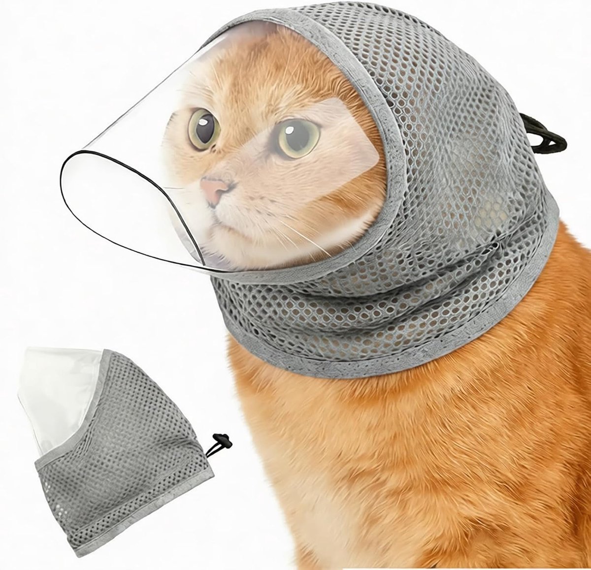 Kattenmuilkorf - Ademend gaas - Zachte TPU snuit - Anti-bijt - Voor baden & nageltrimmen - M