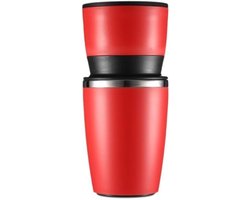Handmatige Koffiemolen - Koffiezetapparaat - Verse Koffie - Met Geïntegreerde Beker - 240 ml - Rood