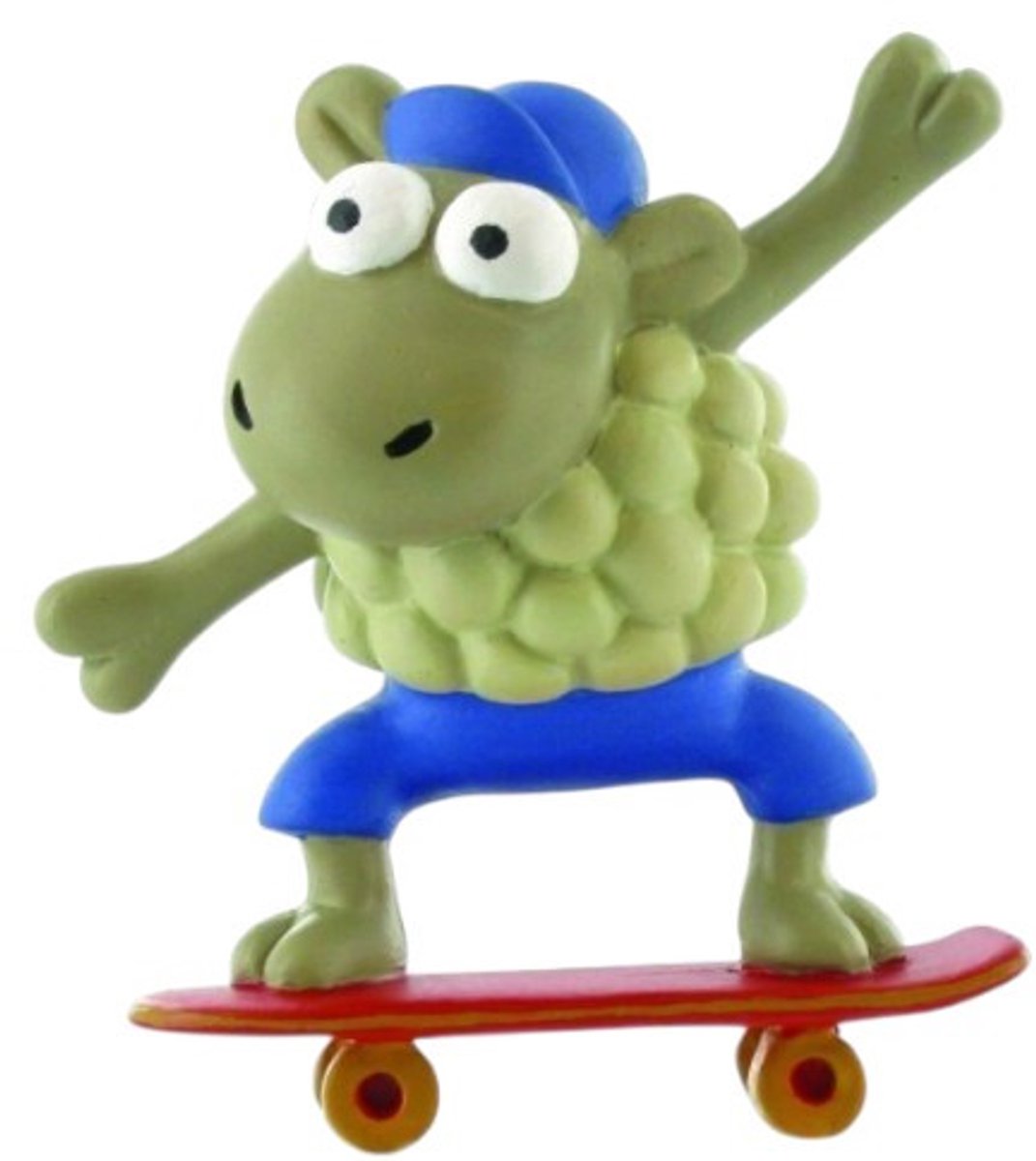 Beelorcia op Skateboard - Kukuxumusu schaap Figuur - Comansi - 7 cm