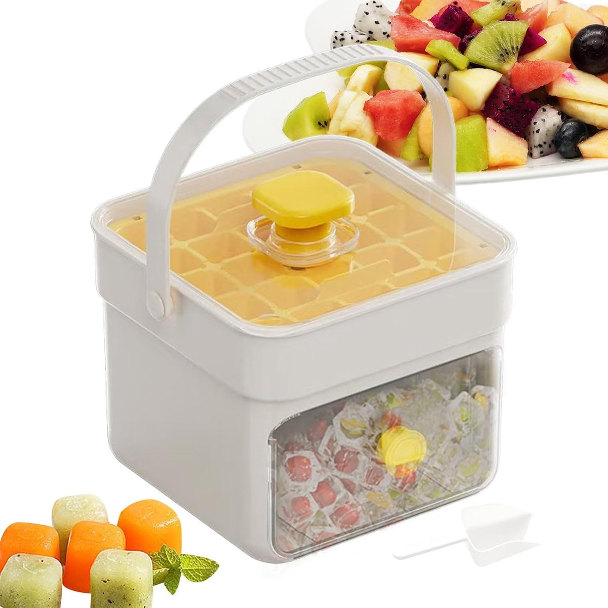 IJsblokjesmachine - IJsblokjeshouder - Cocktails Maken - Hygiënische Afsluiting - 15 x 14 x 12 cm - Transparant