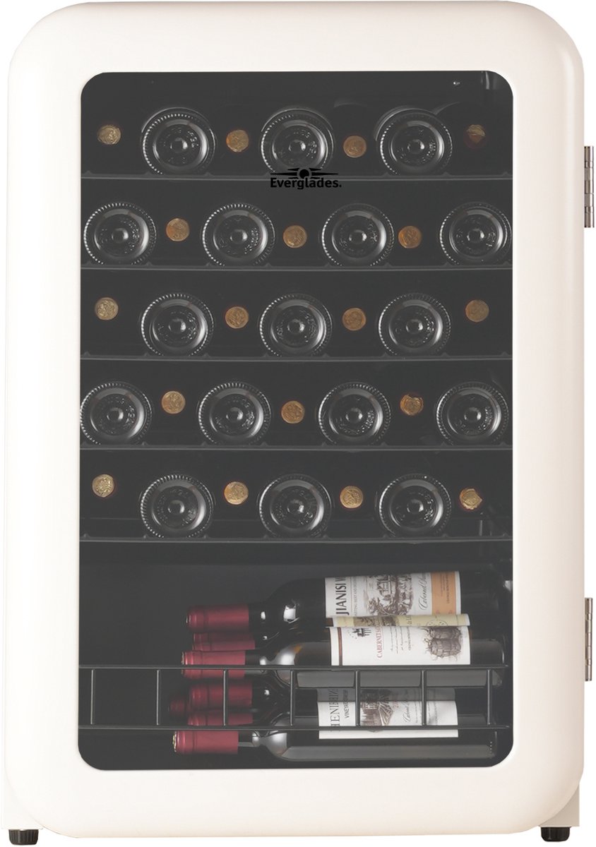 Everglades EVWC21301RW - Wijnkoelkast - Retro Ivory - 49 Flessen - Digitaal Display - 5 Jaar Garantie