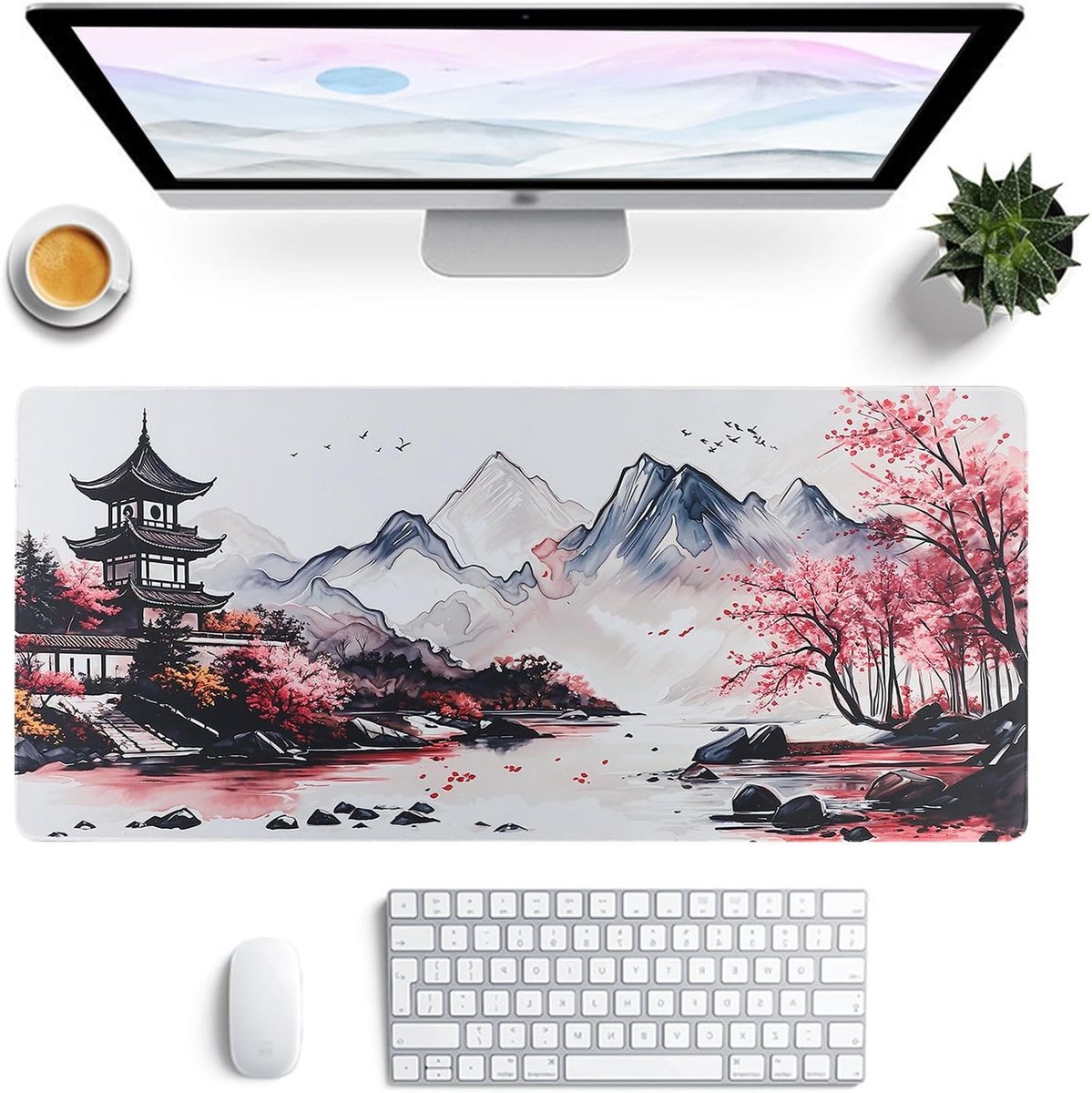 Grote Gaming Mouse Pad 900 x 400 mm met Anime Design, Antislip Natuurrubber, Waterdicht en Vuilafstotend voor PC en Laptop