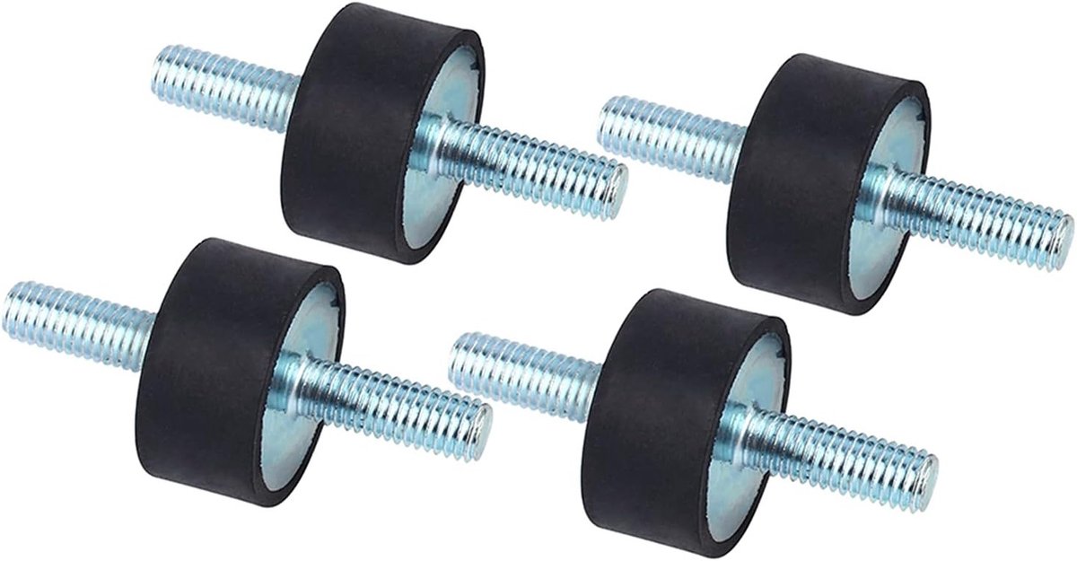 Anti-vibratie rubber houders voor schokdempers met dubbele schroefstangen - 4 stuks M8*23, geluidsisolatie en trillingsdemping