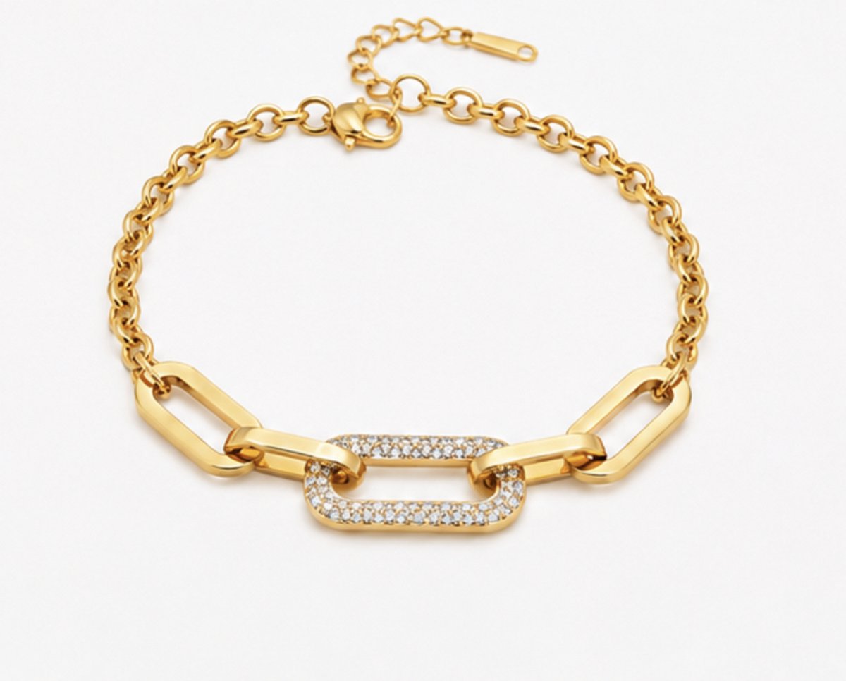 Armband - Goudkleurig- verguld - dames - Vrouwen - feest sieraden - verjaardag cadeau - cadeau - vakantie