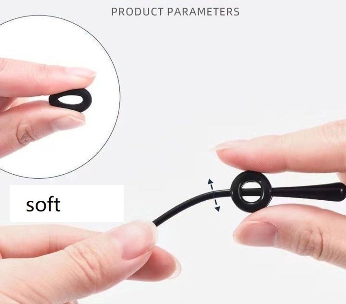 bril Siliconen Anti-Slip Oorhaakjes - 3 Paar rond bril oorhaken -6 stuks- Kleur: zwart