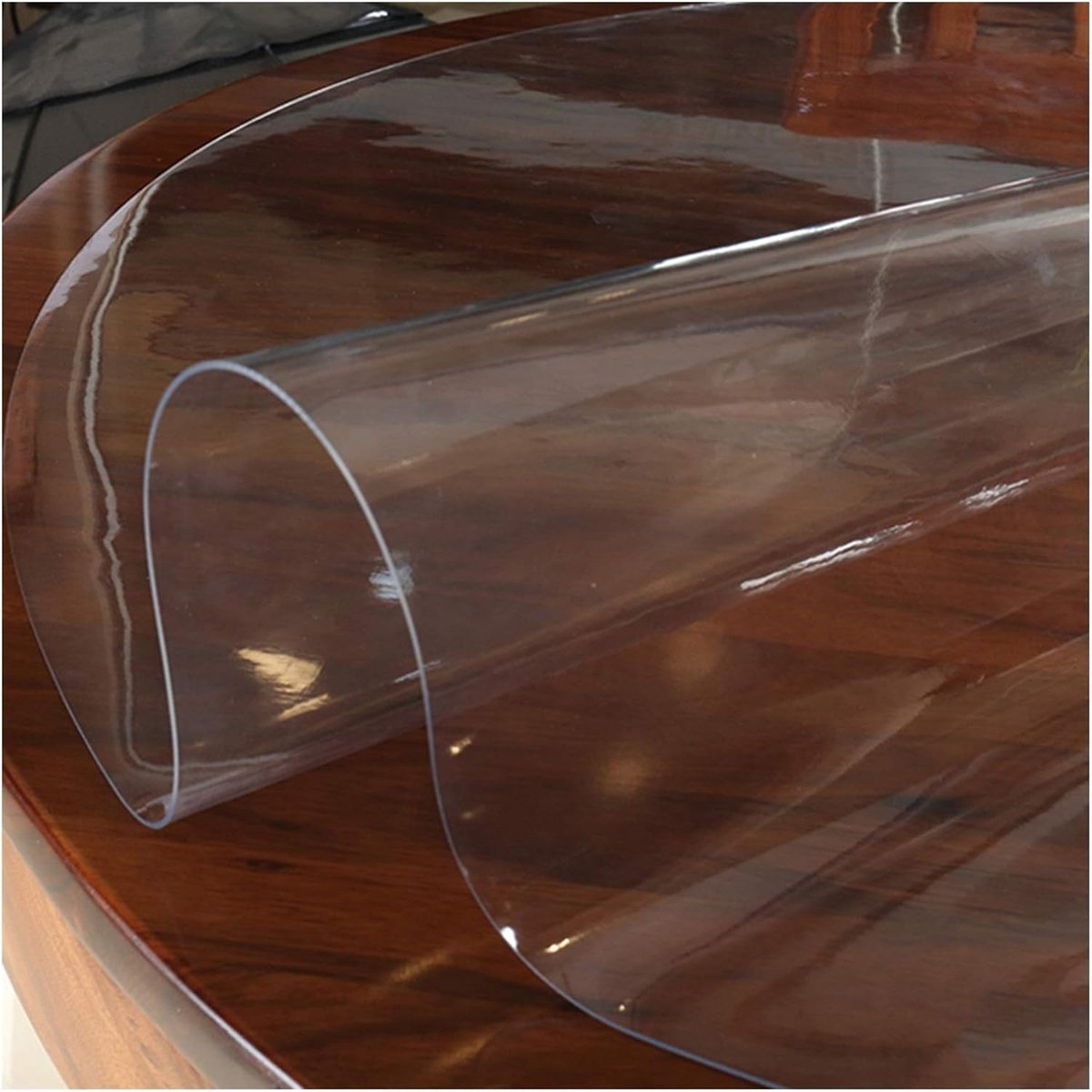 Bureauonderlegger PVC - Tafelbeschermer Duidelijk - Meubels Beschermen - Waterdicht Oliebestendig - 110x110cm - Transparant