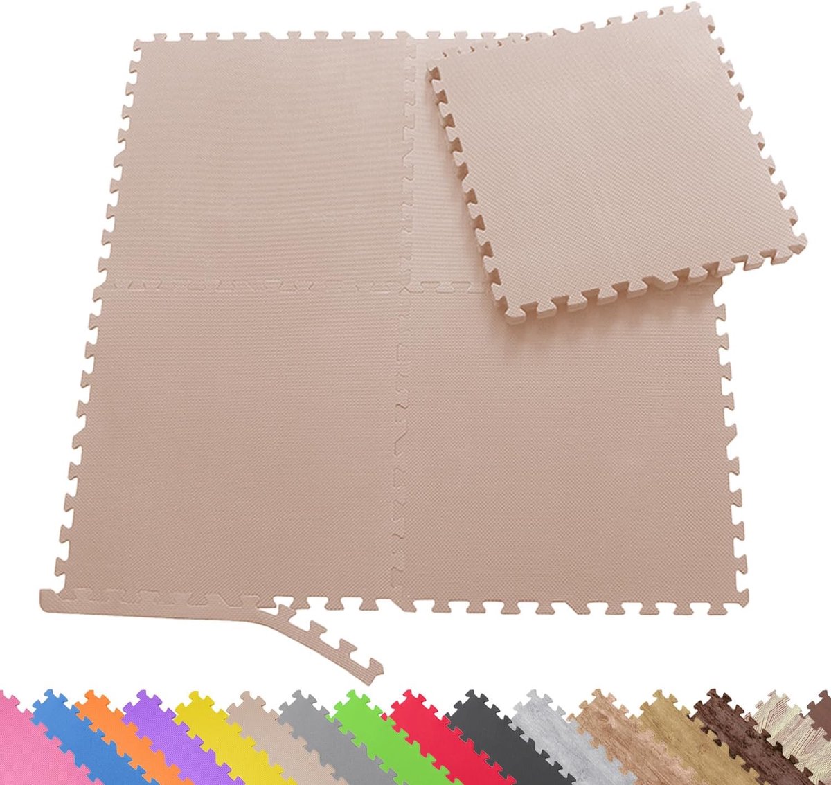 Beschermmatten Puzzelmat - Vloerbescherming Fitnessmat - Sporten en Trainen - Schokabsorberend EVA Schuim - 60 x 60 x 1 cm