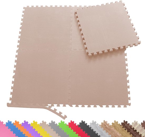 Beschermende Matten - Vloerbescherming Set - Fitness Apparaten - Puzzel Legmechanisme - 60x60x1 cm - Zwart