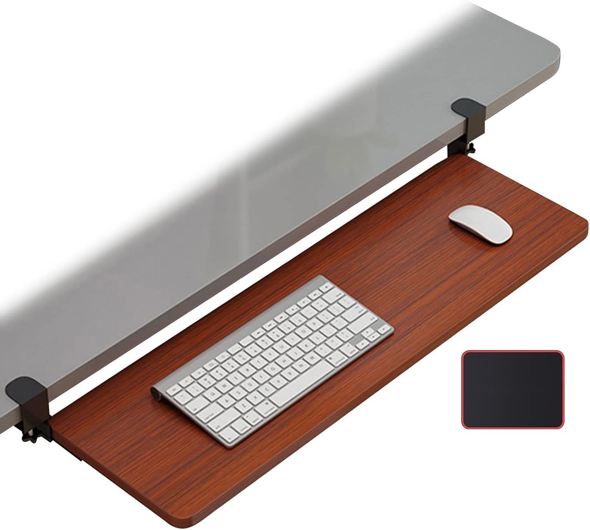 Toetsenbordlade Onder Bureau - Bureauverlenging - Ergonomisch Werken - Soepel Glijdend Systeem - 52 x 25 cm - Zwart