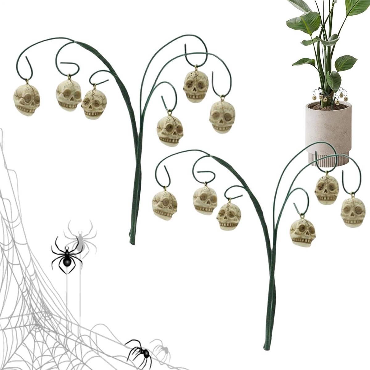 Decoratieve Plantenstokken - Horror Figuurtjes - Tuin Decoratie - Realistisch Schedelontwerp - 12 Stuks - Niet gespecificeerd