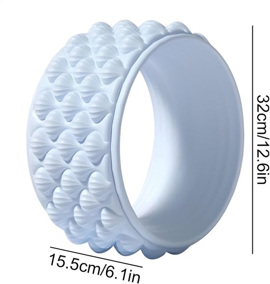 Achter Roller - Yoga Wiel - Spier Ontspanning - Hoge Draagkracht - 33 cm Diameter - Blauw — afbeelding 5