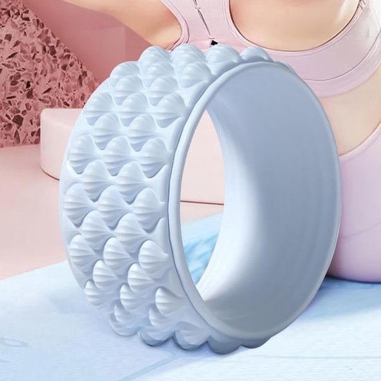 Achter Roller - Yoga Wiel - Spier Ontspanning - Hoge Draagkracht - 33 cm Diameter - Blauw — afbeelding 4