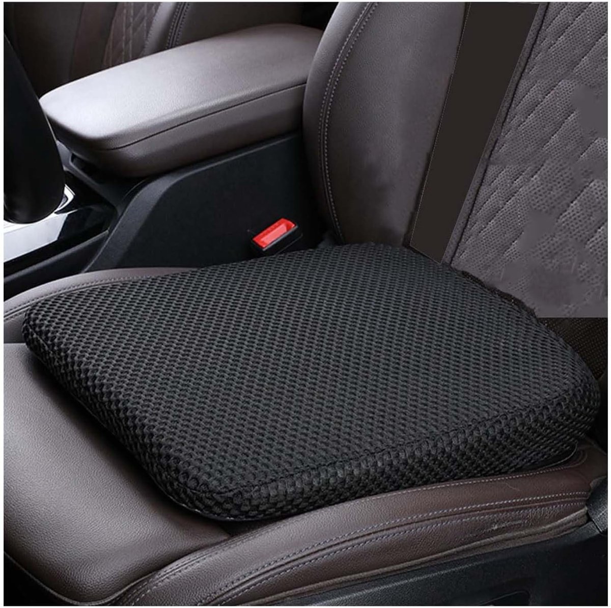 Autostoelkussen - Zitverhoger - Comfortabel Rijden - Ademend Mesh - 6cm Hoogte - Zwart