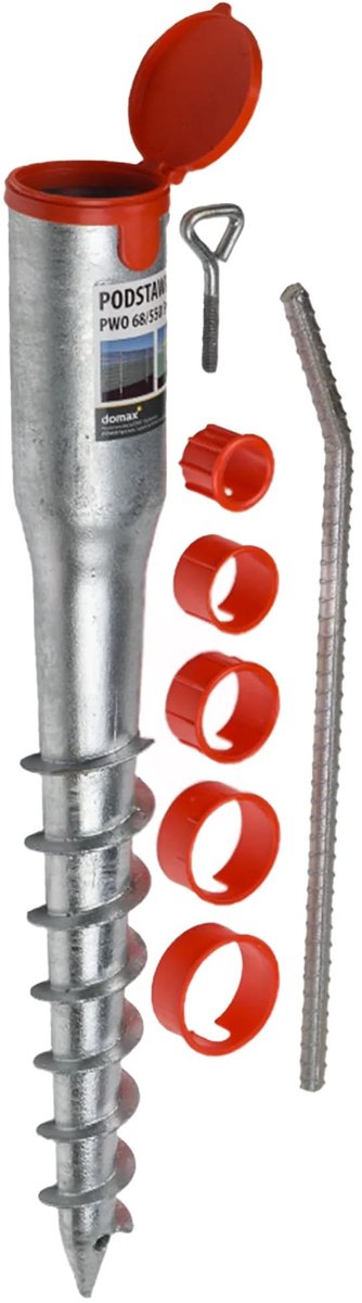 Dailygoods- Grondspies met Aardingsplug - Schroefhuls - Grondspie Verzinkt - Geschikt voor Parasol - Voor Metalen Buizen - Materiaal: Verzinkt Staal - Grondhuls