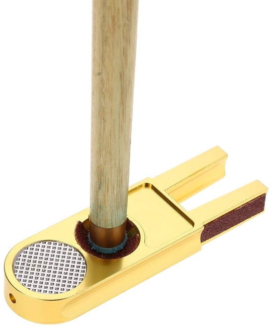 Dailygoods - 3-in-1 Multifunctionele Biljartstaart Tip Trimmer - Reparatiegereedschap - Duurzaam Staal - Handig Accessoire - Geschikt voor Biljartkeu van Dailygoods — afbeelding 2