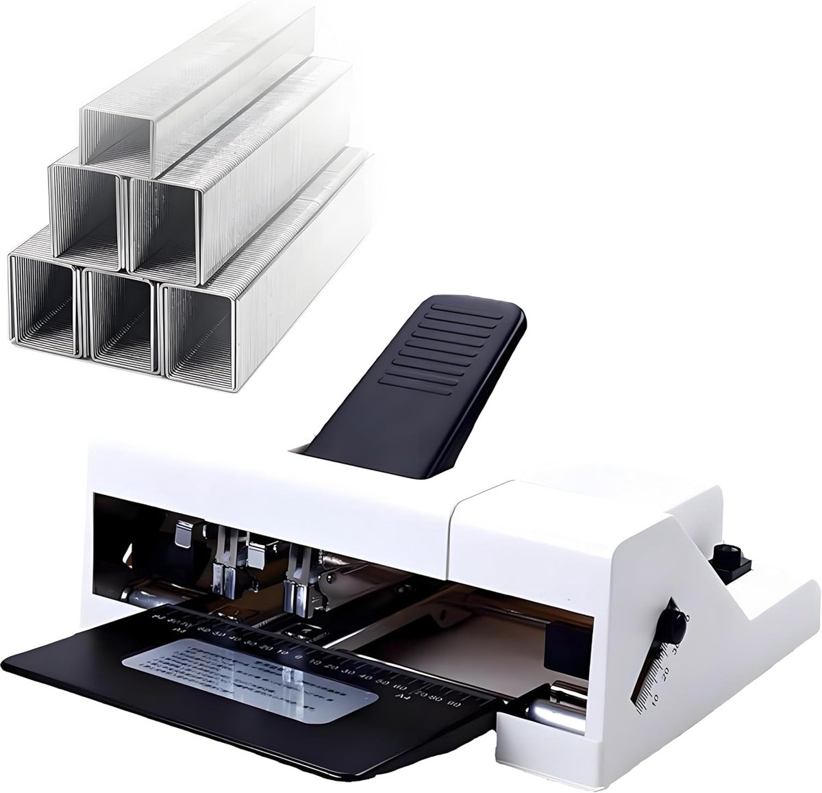 Elektrische nietmachine - Dubbele kop - Documenten binden - Stille werking - 50 vel capaciteit - Zwart