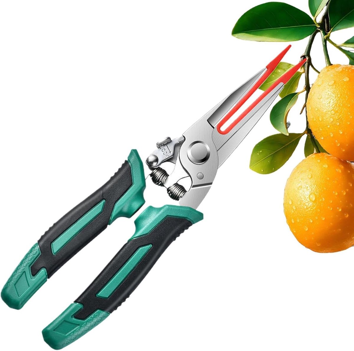 Tuinschaar Roestvrijstaal - Hand Snoeigereedschap - Tuin Onderhoud - Ergonomische Antislip Grip - 20 cm Lengte - Zwart