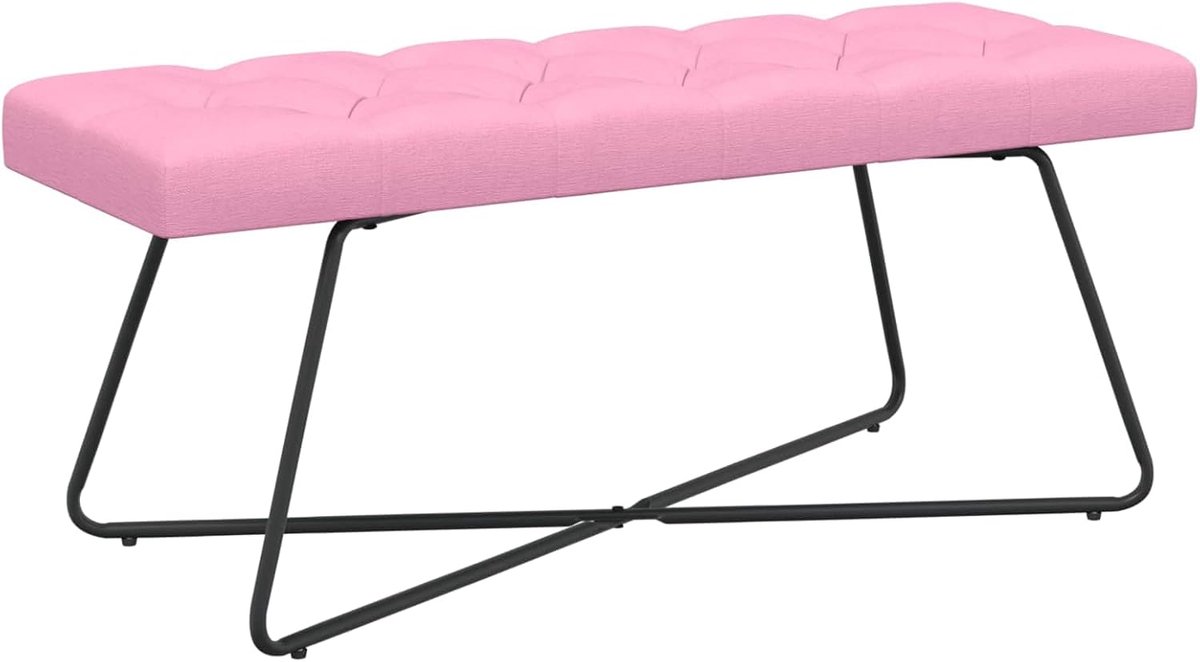 Gestoffeerde Bank - Zitmeubel Knopen - Ontspannen Zitten - Stijlvol Knoopdetail - 110 cm Breed - Roze