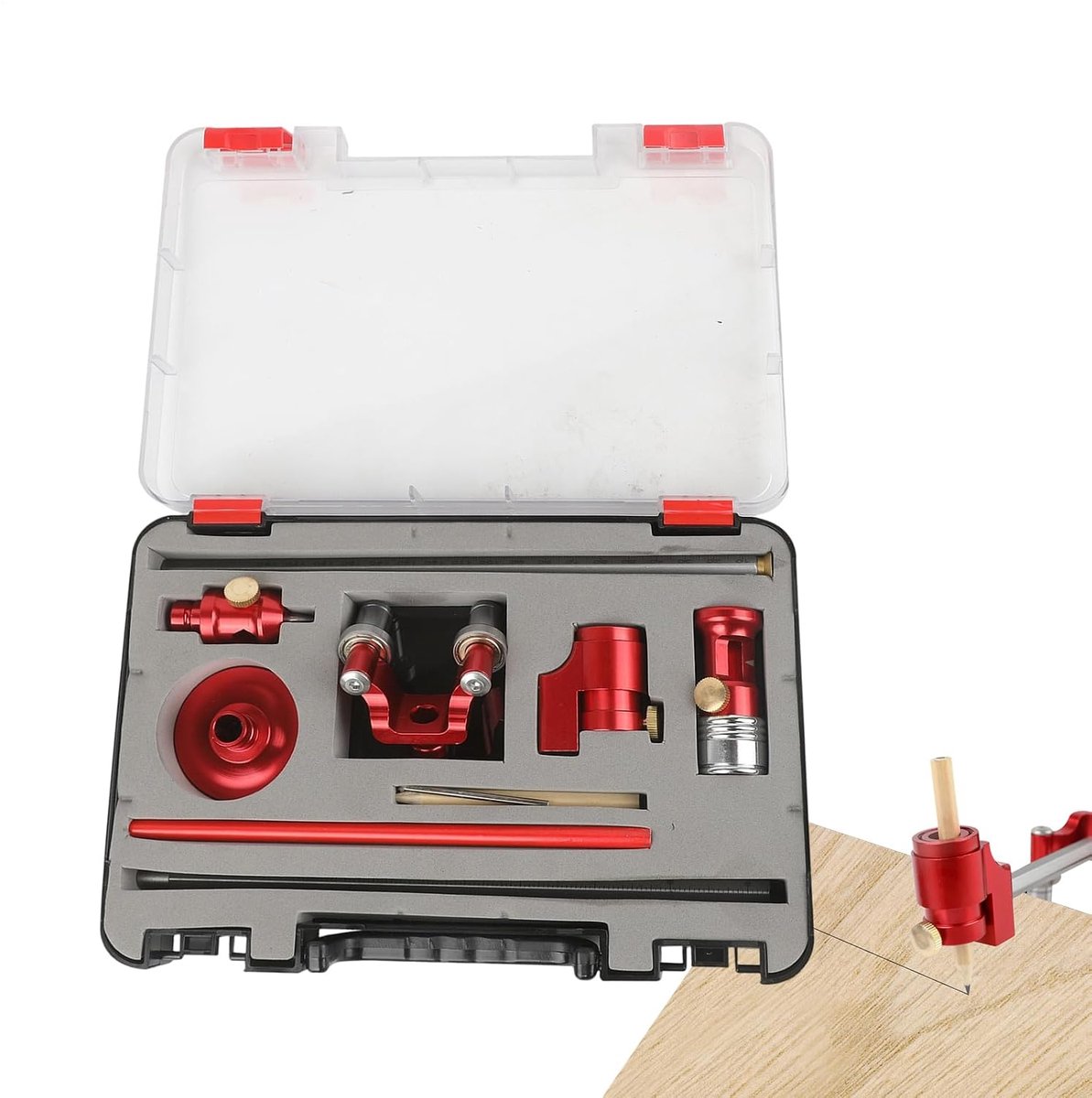 Houtbewerking Liniaal Set - Markeer Gereedschap - Nauwkeurig Markeren - Multifunctioneel Ontwerp - 23.5 x 16 cm - Aluminiumkleur
