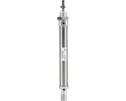 Luchtcilinder - Pneumatische cilinder - Industriële toepassingen - Roestvrij staal - 15 mm slag - Zilver