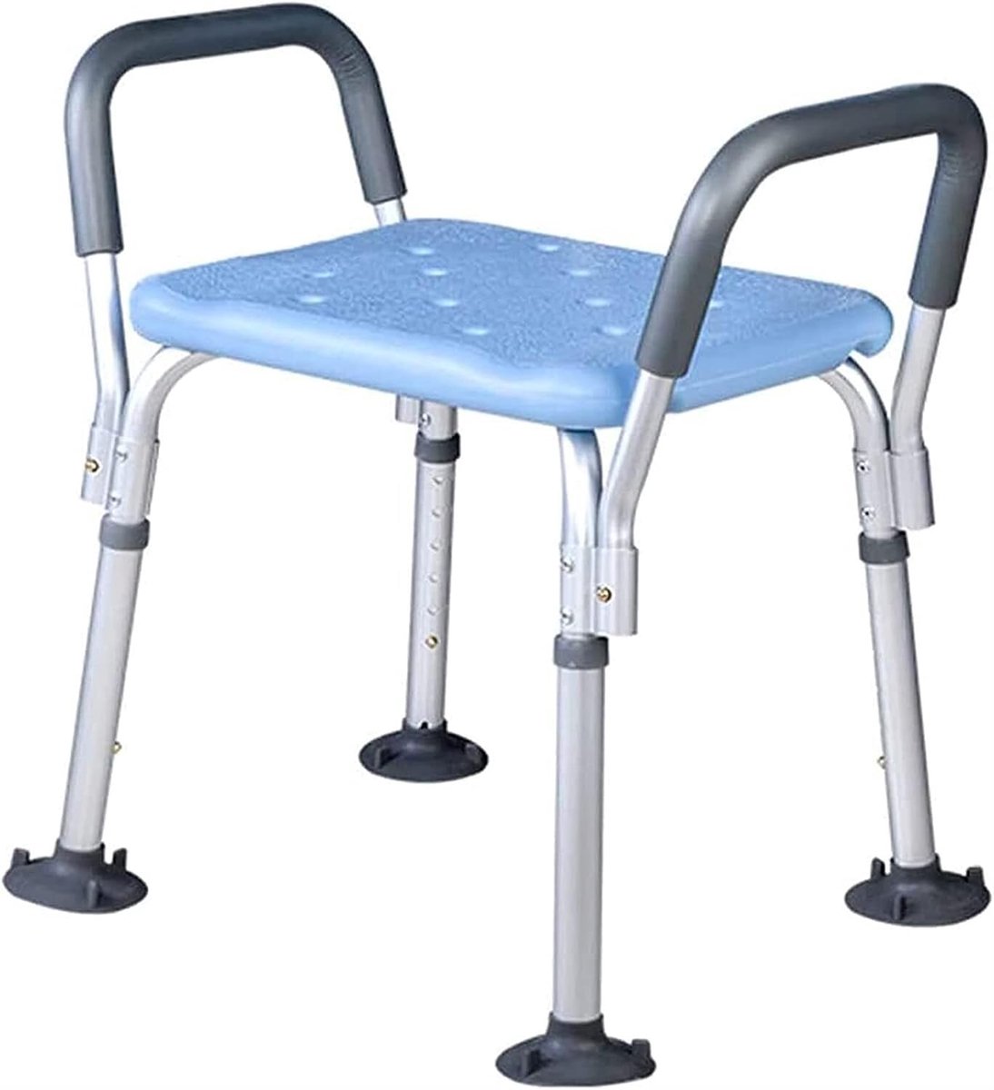 Douchestoel - Badkruk - Veilig Douchen - In hoogte verstelbaar - 41 x 34 cm - Blauw