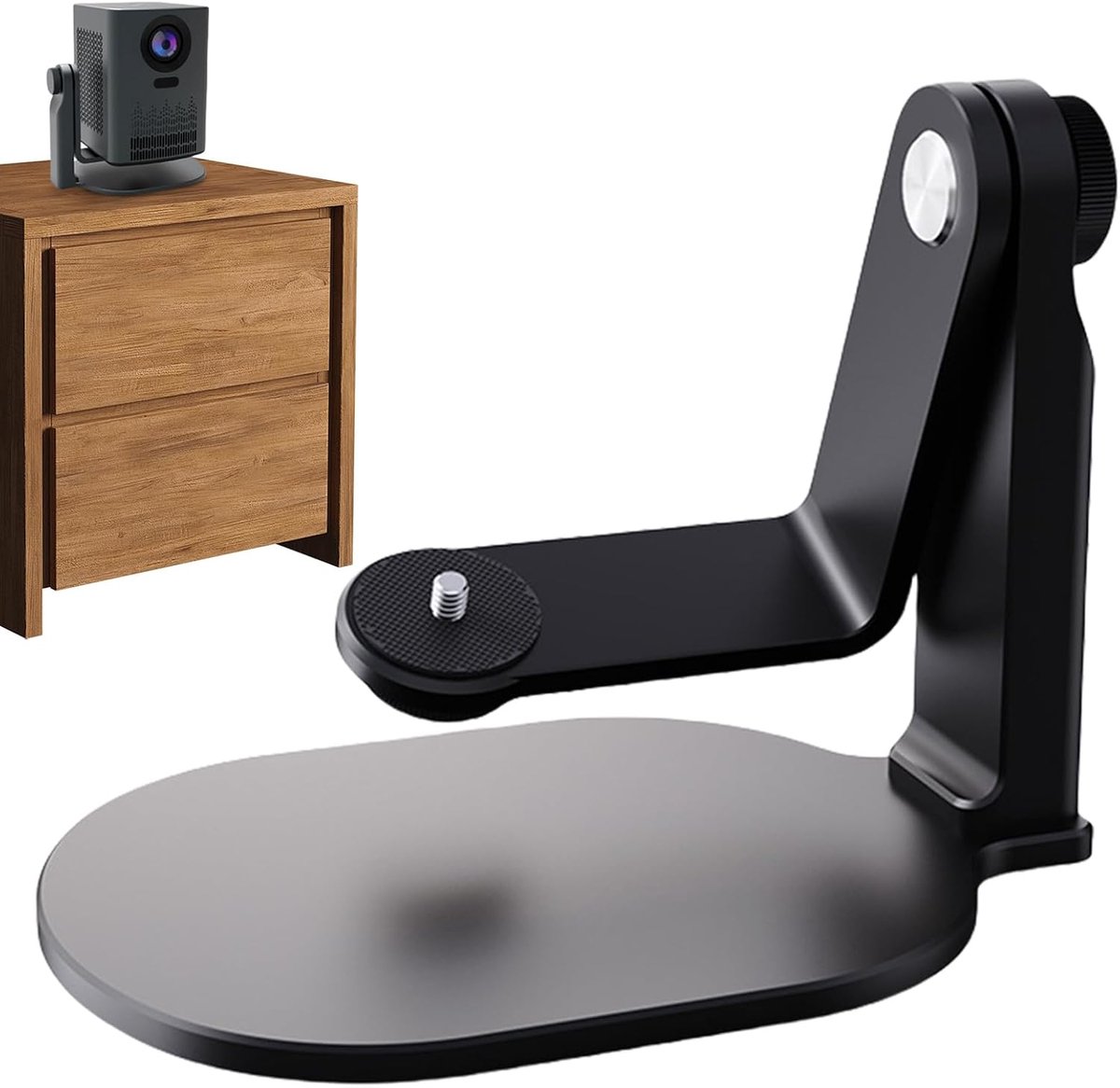 Projector Tafelhouder - Projectorstandaard Bureau - Beste Kijkhoek Creëren - 360 Graden Verstelbaar - 185 cm - Zwart