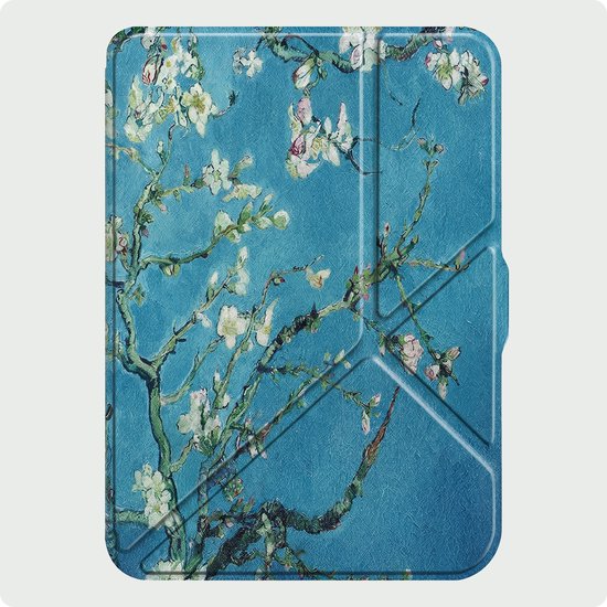 Hoes Geschikt voor Kobo Nia Hoesje Bookcase Cover Hoes Trifold - Hoesje Geschikt voor Kobo Nia Hoes Cover Case - Bloesem — afbeelding 4
