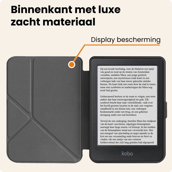 Hoesje Geschikt voor Kobo Clara HD Hoes Book Case Trifold - Hoes Geschikt voor Kobo Clara HD Hoesje Book Cover Met Screenprotector - Wit van Hoesje  — afbeelding 5