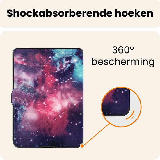 Hoesje Geschikt voor Kobo Nia Hoes Book Case Trifold - Hoes Geschikt voor Kobo Nia Hoesje Book Cover - Galaxy van Hoesje  — afbeelding 4