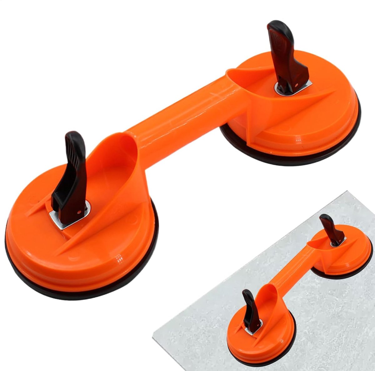Glazen Zuignappen - Vacuüm Verwijderaar - Materiaal Verplaatsen - Langdurige Zuigstabiliteit - 12 cm Diameter - Zwart