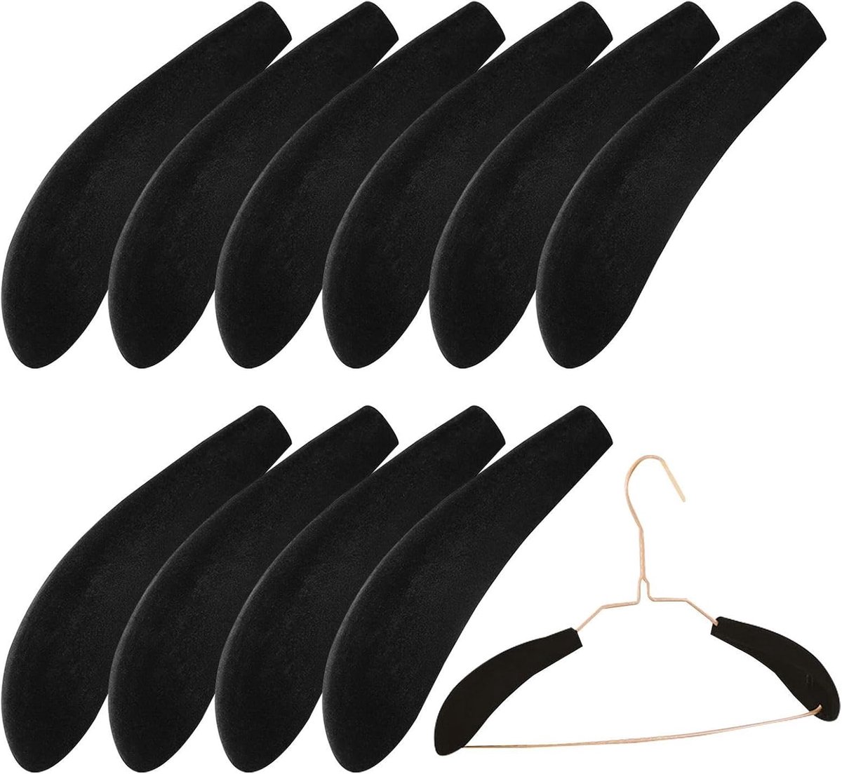 Kleerhanger Schoudervormen - Trui Pads - Kleding Beschermen - Voorkomt Kreukels - 10 Stuks - Zwart
