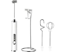 Elektrische opschuimer - Drankenmixer mixer - Koffie maken - 3 snelheden instelbaar - 205 cm hoog - Wit