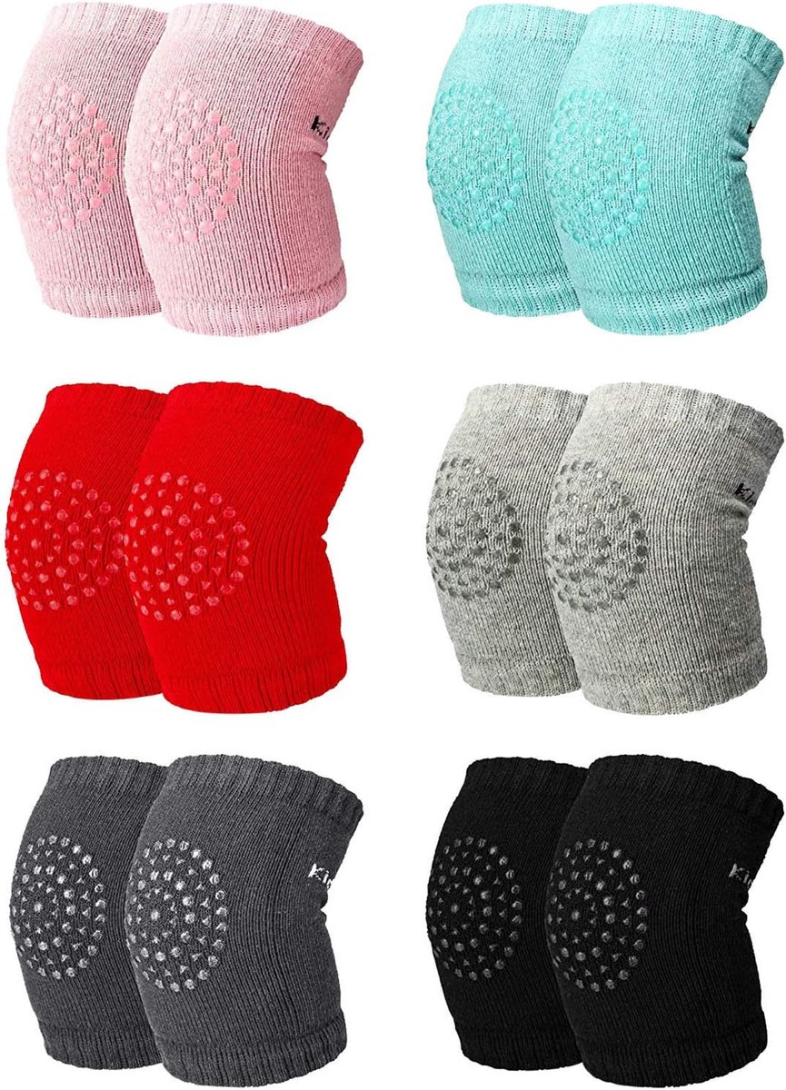 Baby Kniebeschermers - Kruip Hulpjes - Baby Beschermen - Met Antislip Stippen - 6 Paren - D