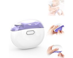 Professionele Elektrische Nagelknipper - Elektrische Nagelknipper - Automatische elektrische nagelknipper en trimmer - met polijstkop en ledlicht - Automatische Polijstnagelknipper - Automatische Manicure Trimmer - Vinger en Teen Schaar - Paars