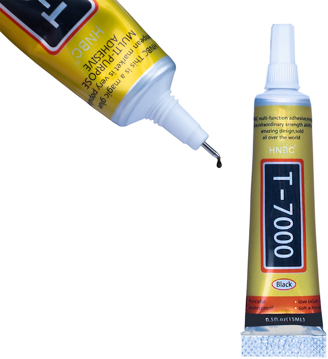 Rosfix Universele Lijm T-7000 Lijmtube - Zwart, Elastische Hechting - 15 ml, Oppervlaktedroog 3 Min