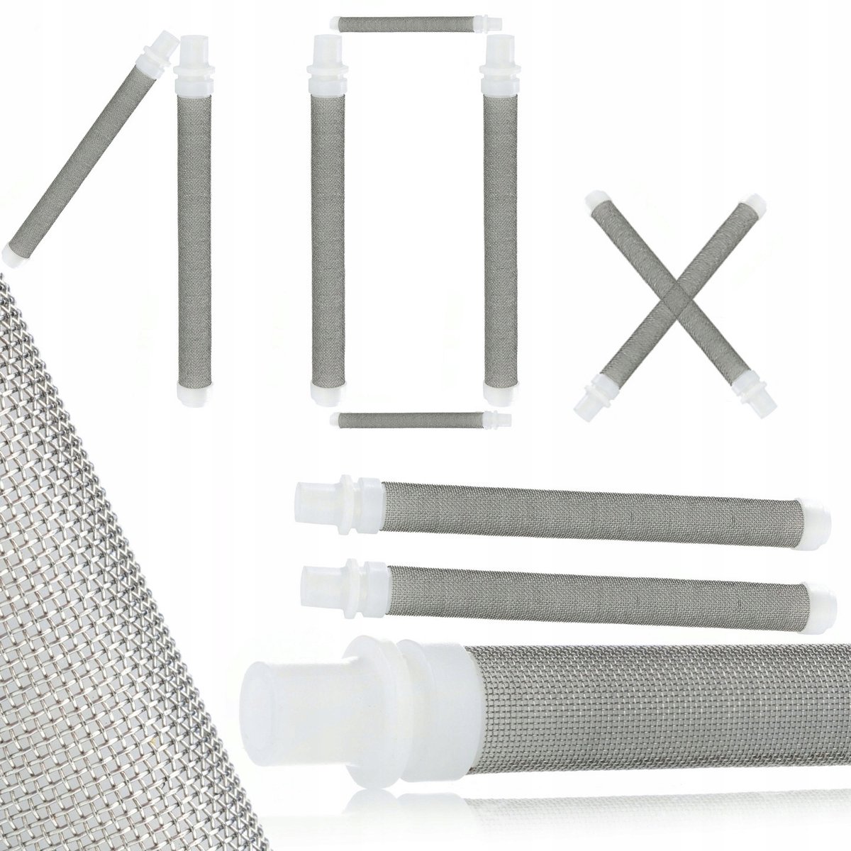 Rosfix Vingerfilter Set - 60 Mesh, 96,8 Mm X Ø9 Mm - 10 Stuks Metaal/Kunststof