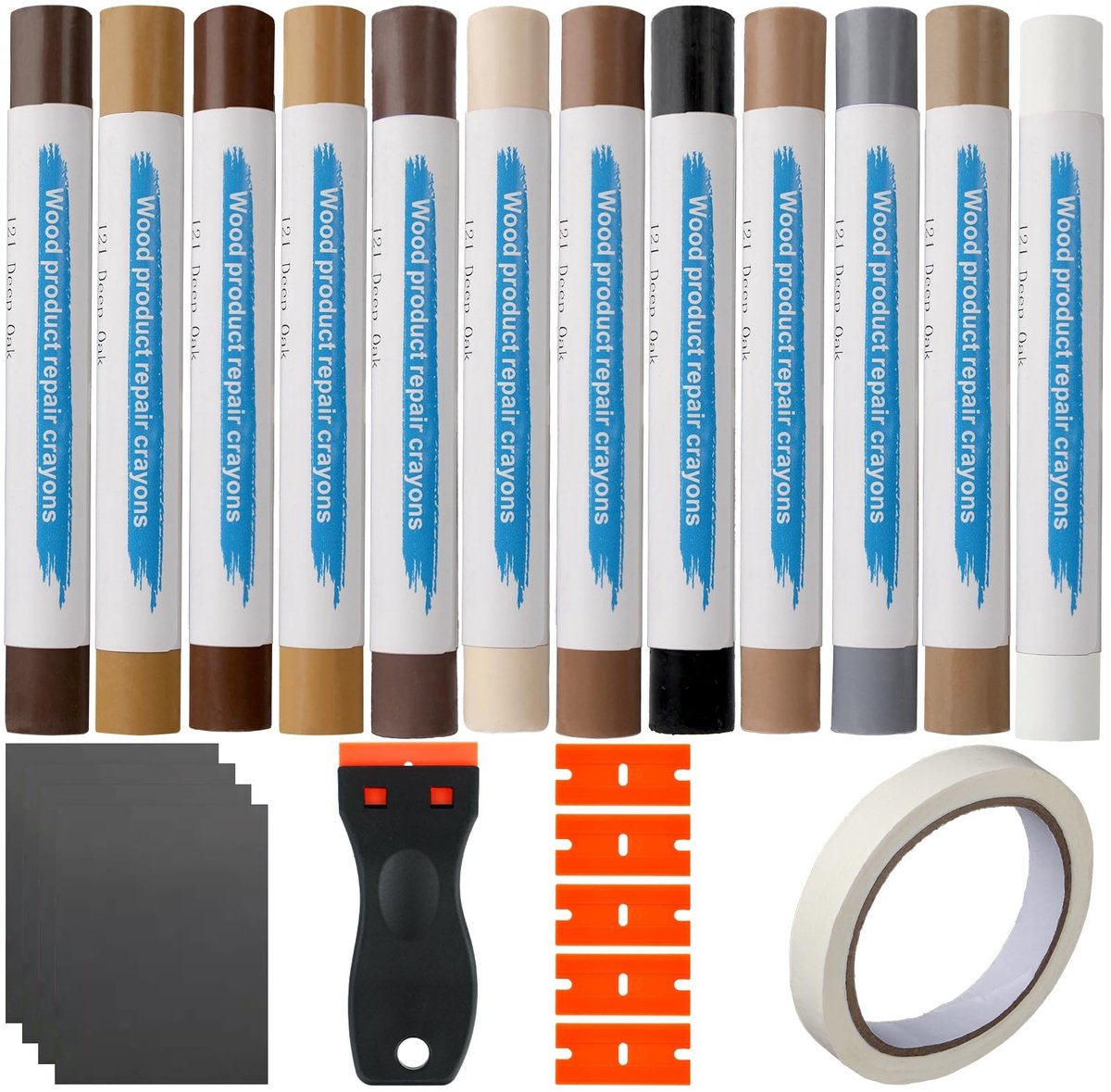 Omgoods - 12-Kleurige Hard Wax Reparatieset met Schraper