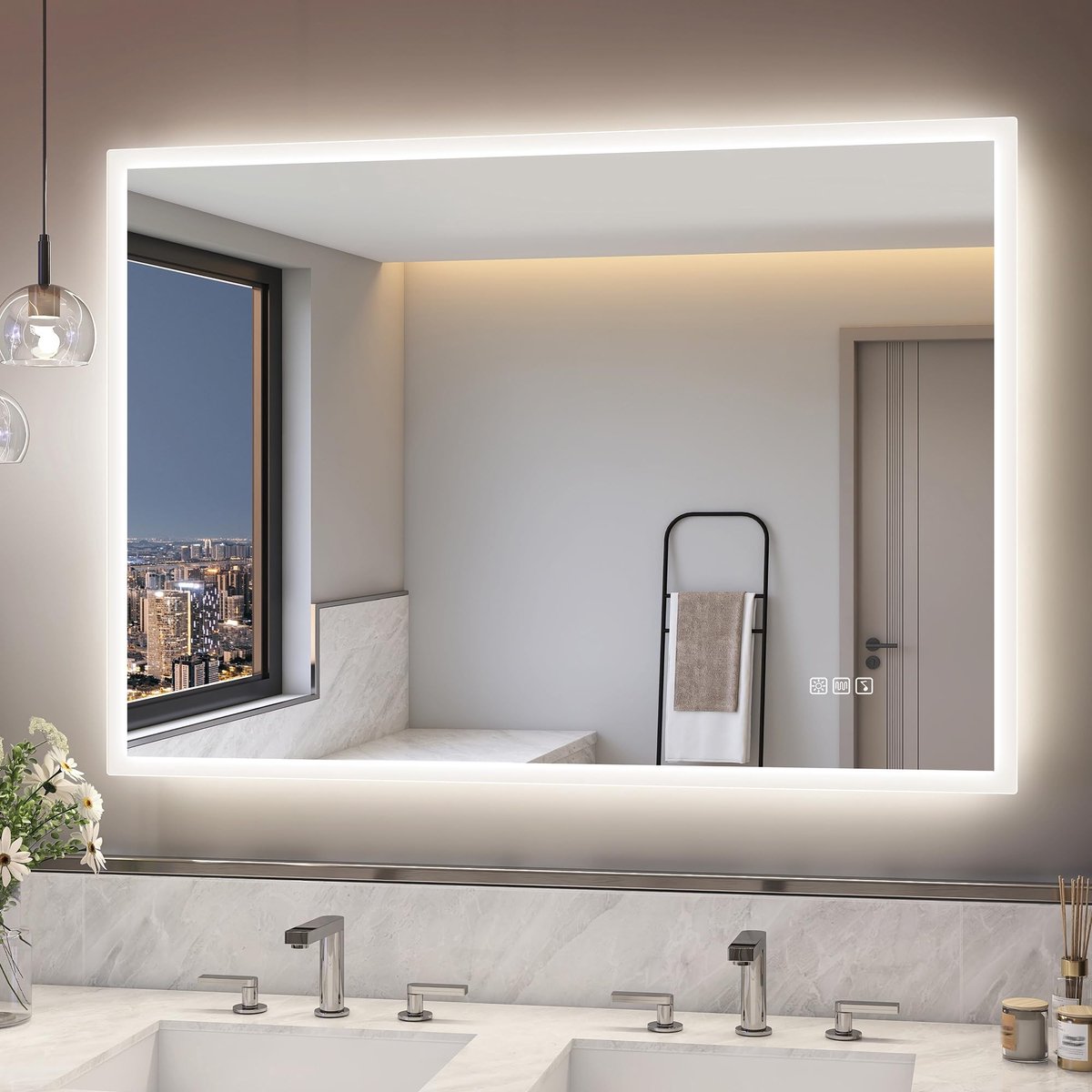 Omgoods - LED Badkamer Spiegel met Bluetooth en Antifog Functie