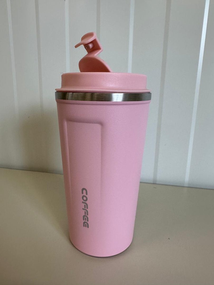RVS Koffiebeker To Go - Thermosbeker - Theebeker - 500ml - BPA & Lekvrij - Travel mug - Dubbelwandig roestvrij staal drinkflessen – Roze