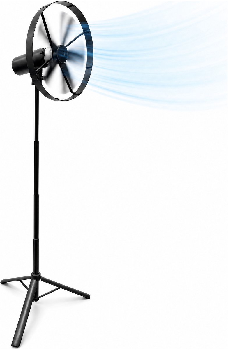 Caliber Draadloze ventilator met Standaard - Kantelbaar en Draaibaar - Fluistertil en krachtig - 2 Standen - Inclusief LED Lamp - 15.000 mAh Accu meegeleverd (CPS-FAN-P)