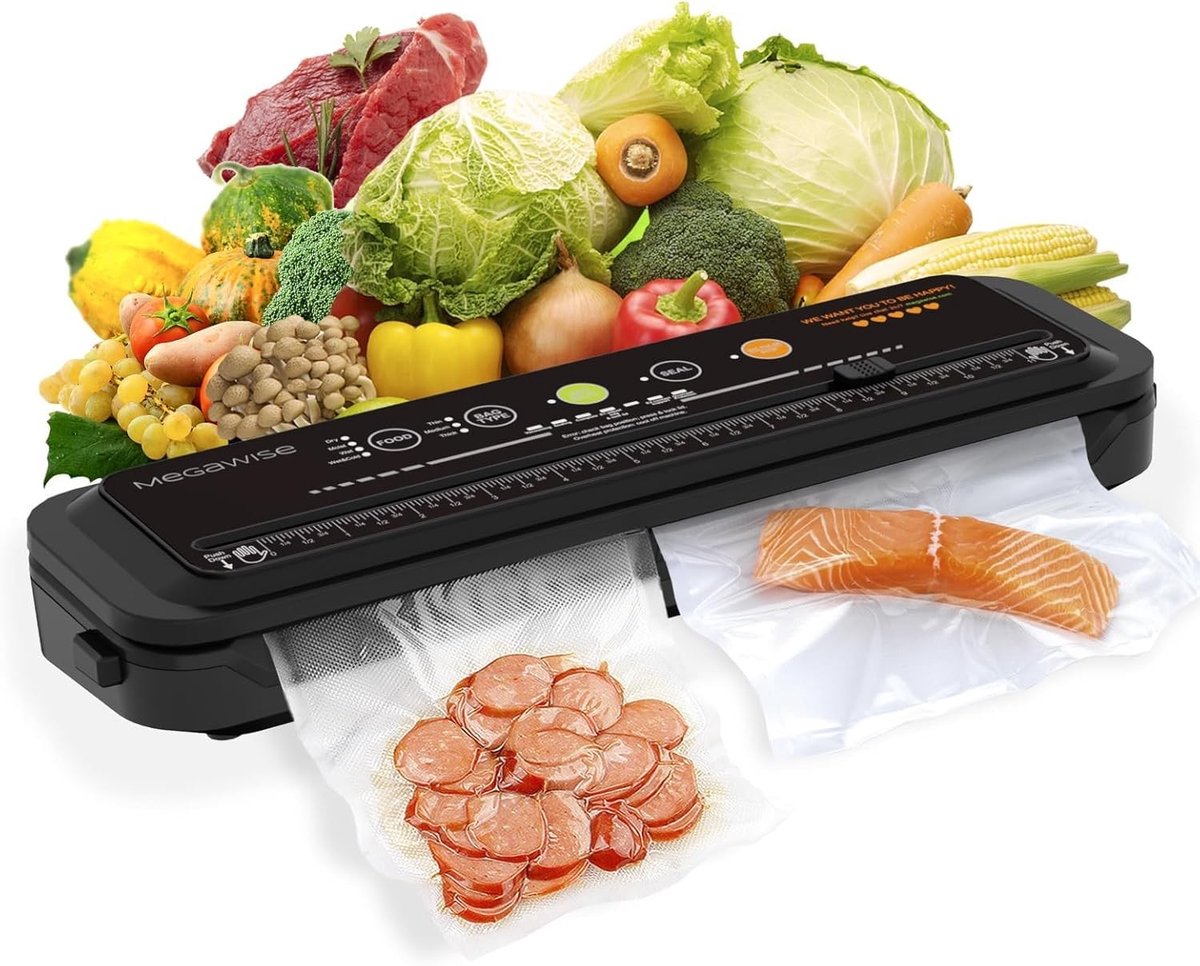 Omgoods - Vacumeermachine met 80 kPa Zuigkracht en Inclusief Zakjes en Snijder