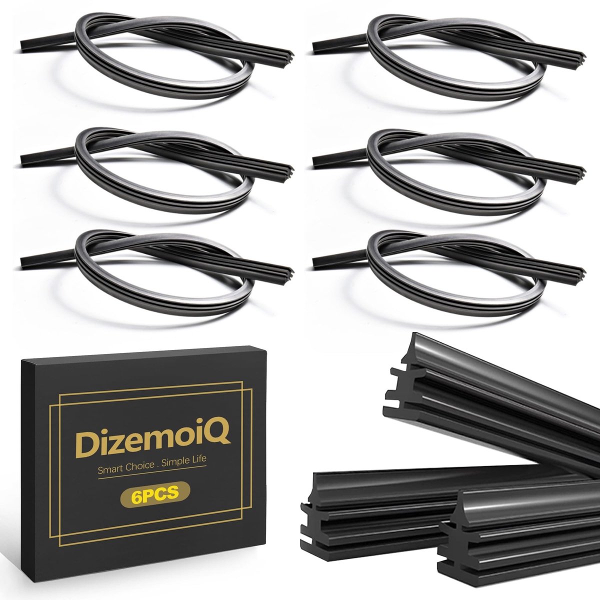 Omgoods - Pack van 6 Universele Ruitenwisserrubbers voor Auto's, 800 mm