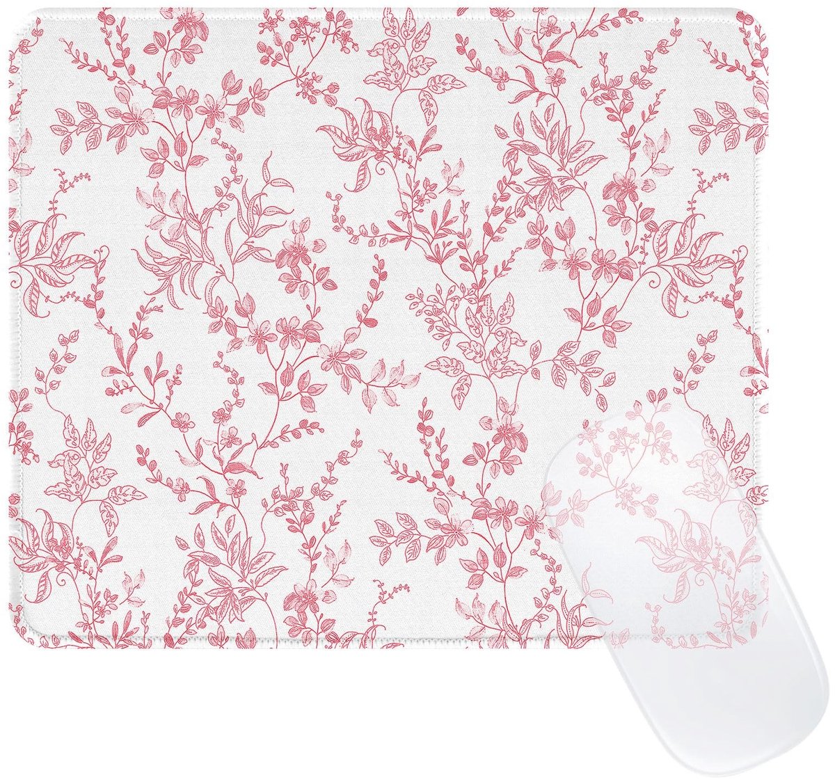 Omgoods - Elegant Roze Bloemen Muismat Waterdicht met Antislip Onderkant